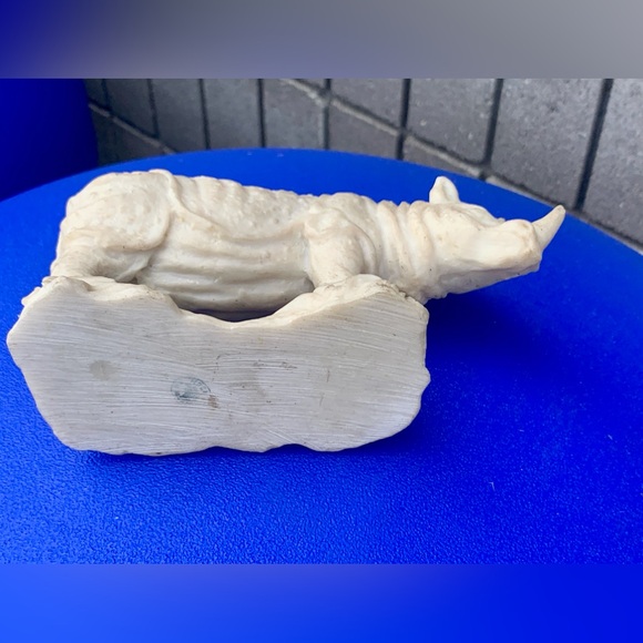 Mid Century Vtg Rhinoceros Hand Sculpted Figurine Hecho En Mexico Rhino - Picture 12 of 16